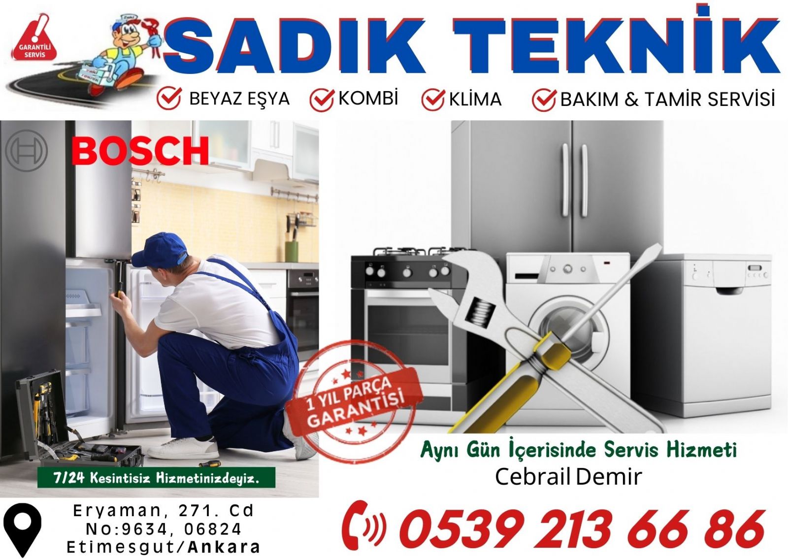 eryaman - beyaz esya - servisi